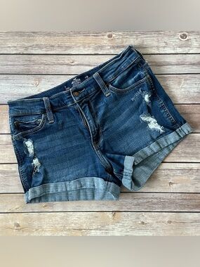 Hollister Mid-Rise Distressed Denim Shorts